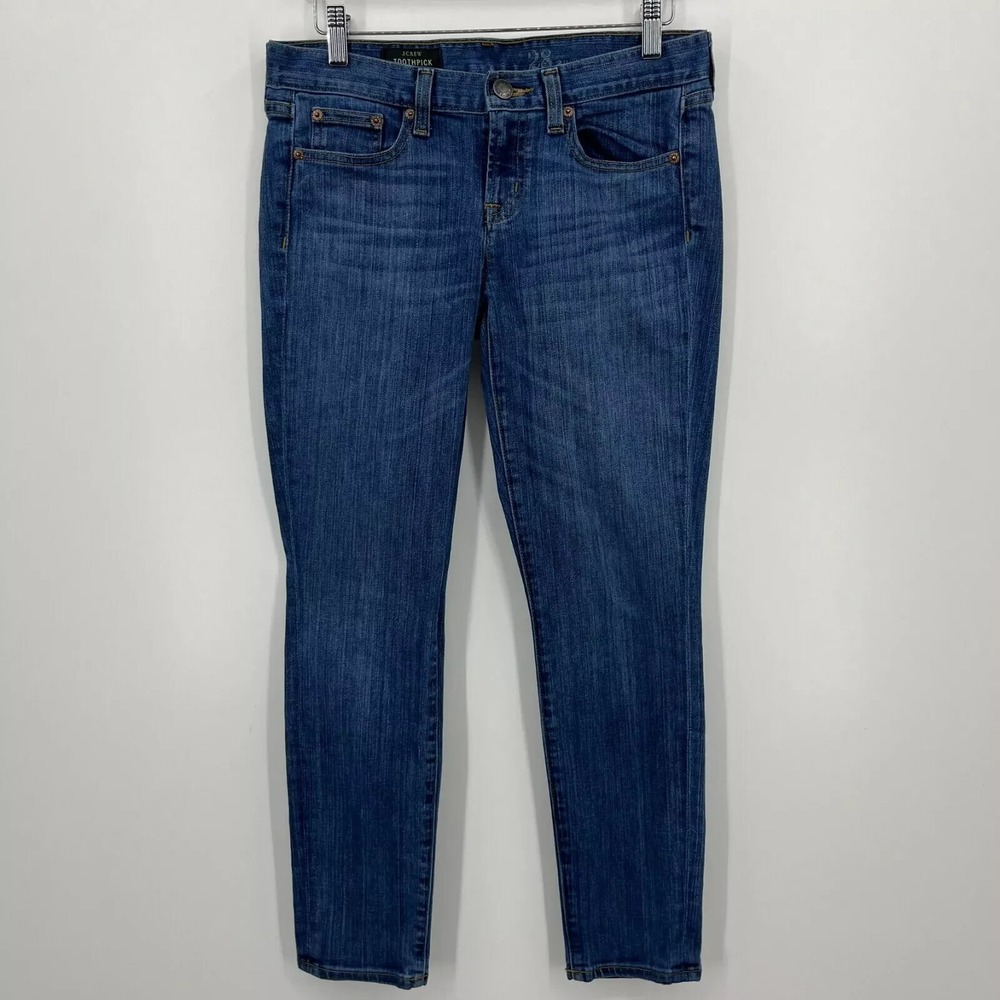 J.Crew Toothpick Ankle Skinny Jeans Medium Wash Denim Size 28